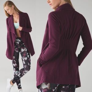 Lululemon Snap Restore Wrap Jacket Purple‎ Size 6 Heathered Grape French Terry